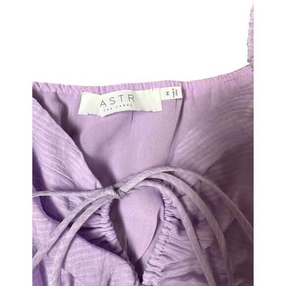 ASTR The Label Lilac Puff Sleeve Smocked Crop Top Size M - Picture 5 of 6